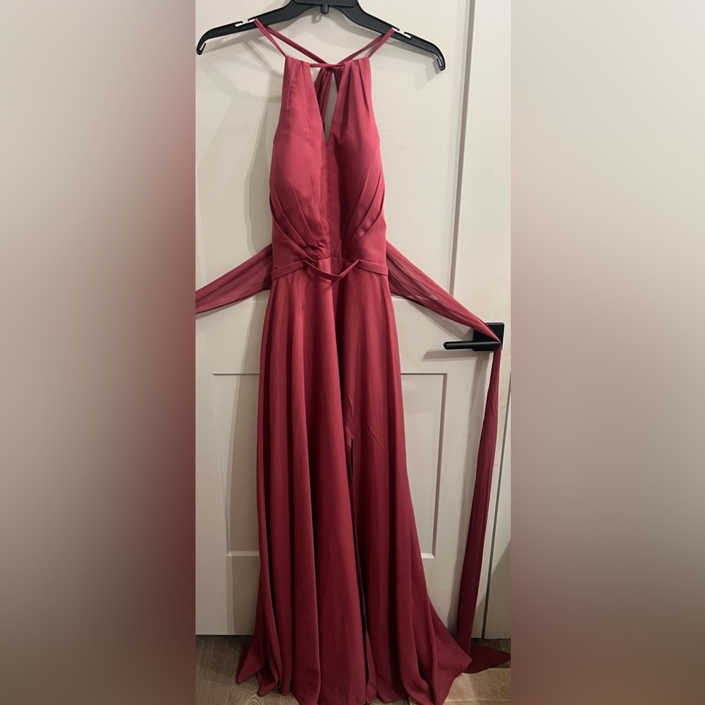 Chic Long Sleeve Burgundy Dress